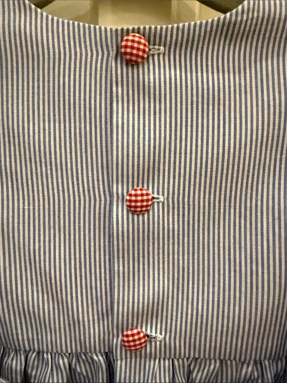 Remember Nguyen Blue & White Pinstripe Lobster Nautical Smocked Dress